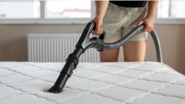 matras schoonmaken onderhoud met stofzuiger